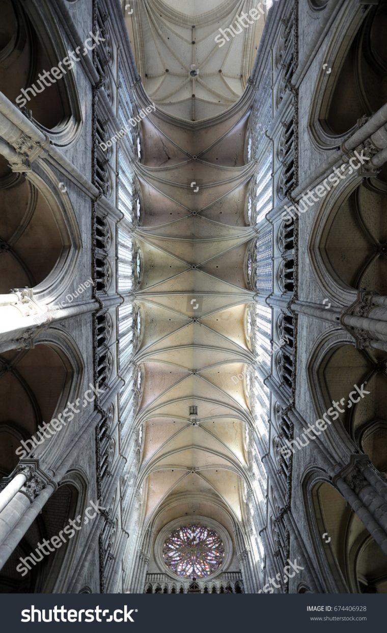 Ceiling Amiens Cathedral Picardy Region France Stok Fotoğraf intérieur Region De France 2017