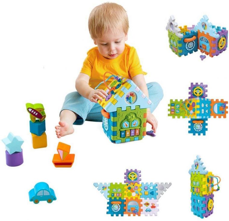 Centre Activité Bébé Jouets Pour Enfant 1-4 Ans – 9 En 1 Formes À Trier Et  À Empiler à Jeux Pour Les Bébé De 1 Ans