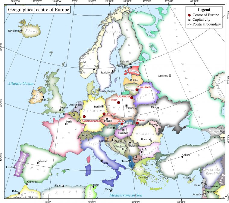 Centre De L'europe — Wikipédia destiné Carte Union Européenne 28 Pays