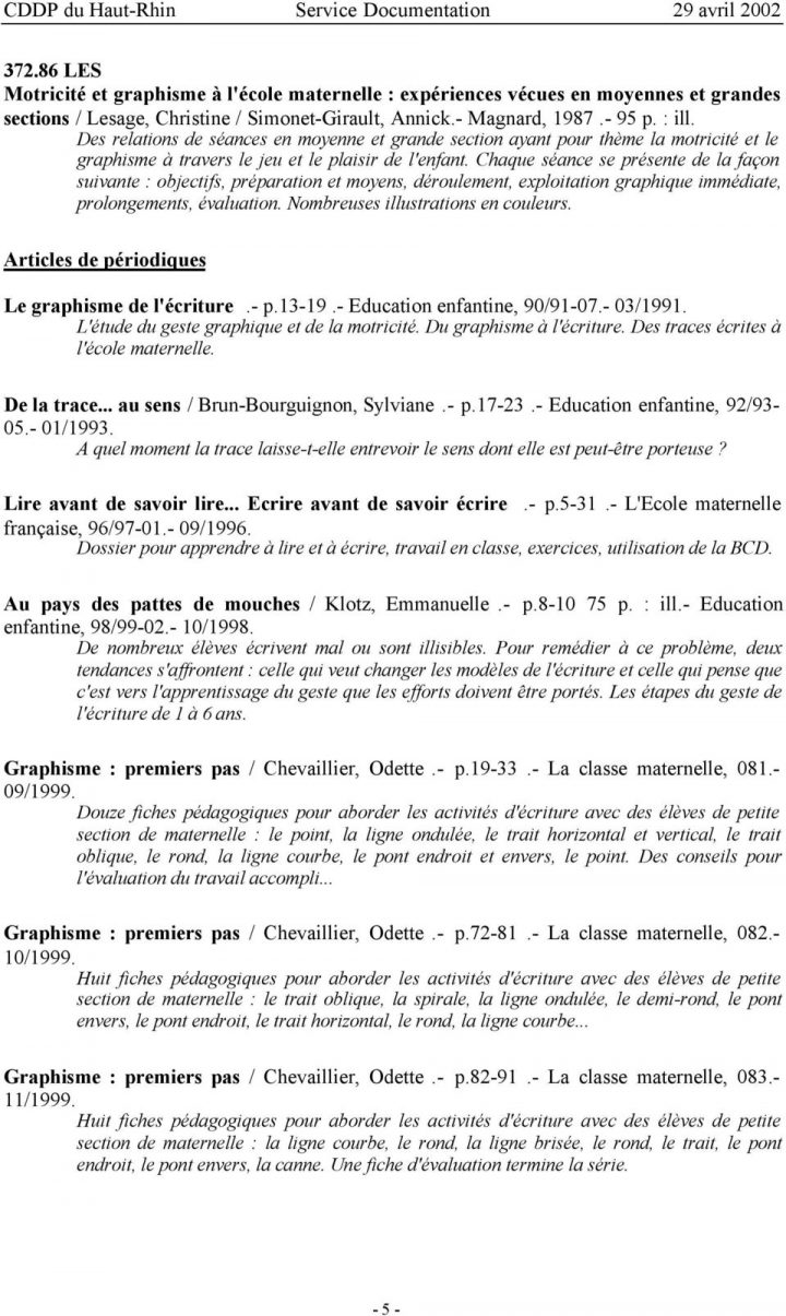 Centre Departemental De Documentation Pedagogique Du Haut intérieur Exercice Petite Section En Ligne