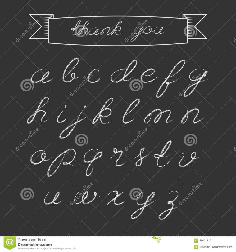 Chalk Script Alphabet Stock Vector. Illustration Of Headline dedans Alphabet Script Minuscule