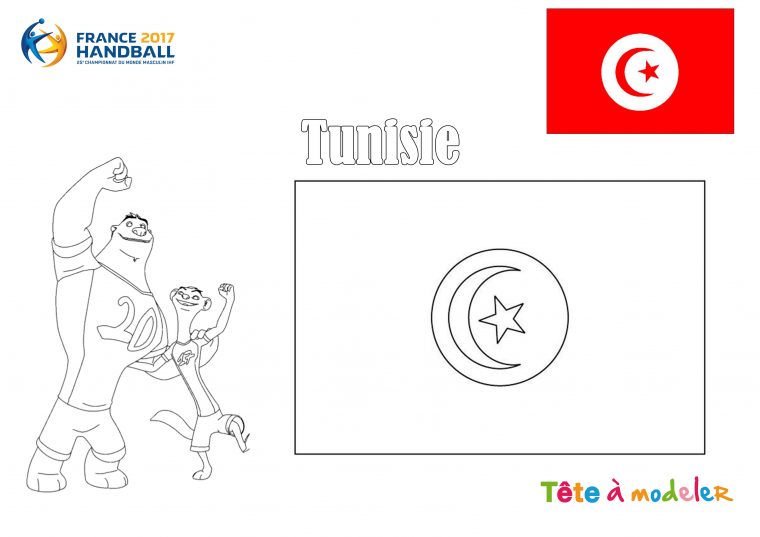 Championnat Du Monde De Handball – Coloriage Tunisie destiné Tous Les Coloriages Du Monde