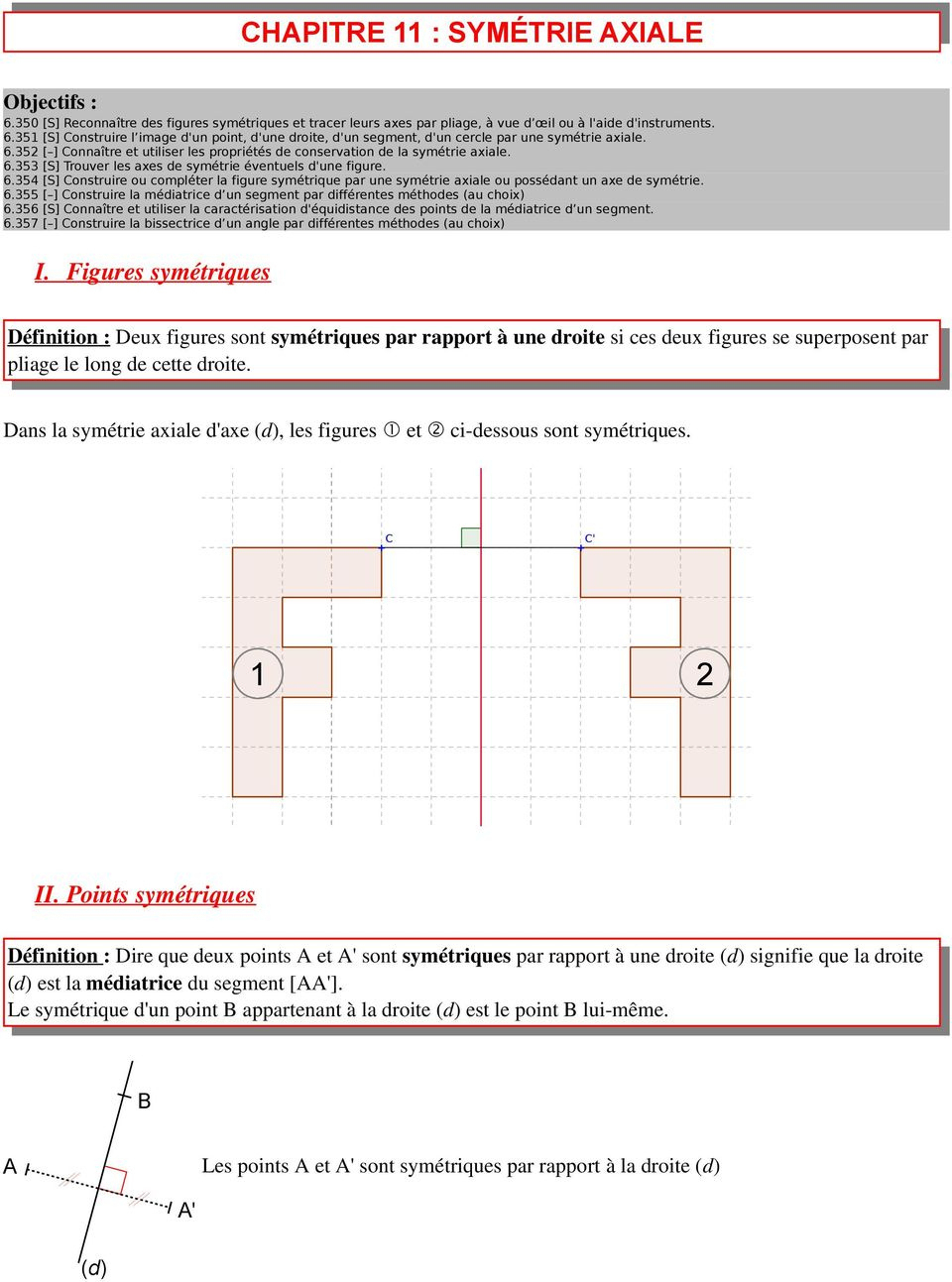 Chapitre 11 : Symétrie Axiale - Pdf Concernant Symétrie Cm1 pour Exercice Symétrie Ce1