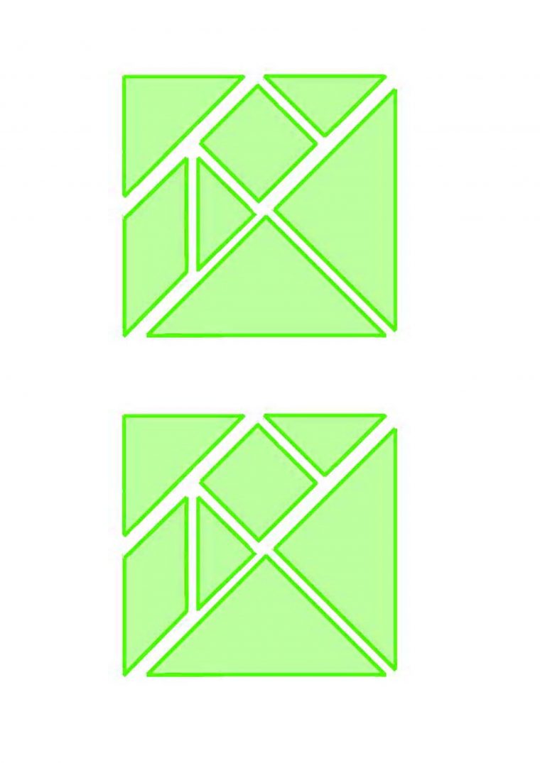 Chasse Au Trésor – Tangram Vert (Les Pièces) à Pièces Tangram