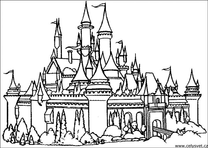 Chateau #1 (Bâtiments Et Architecture) – Coloriages À Imprimer tout Dessin Walt Disney À Imprimer