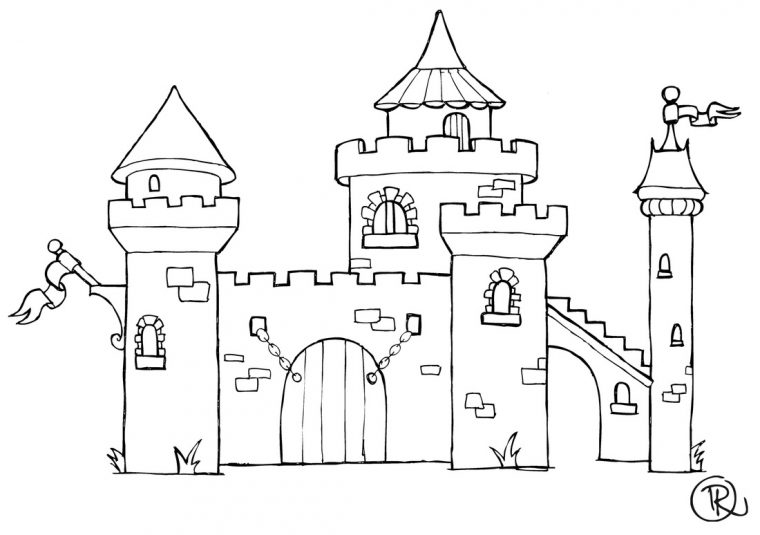 Chateau #141 (Bâtiments Et Architecture) – Coloriages À Imprimer concernant Chateau De Princesse Dessin