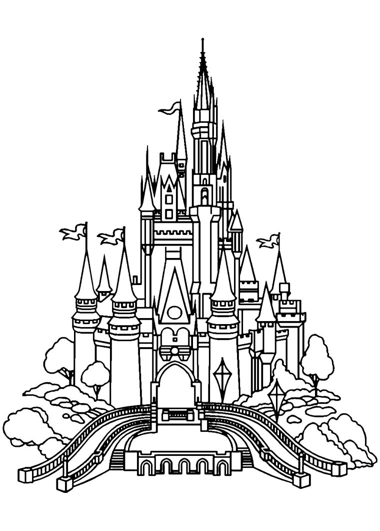 Chateau Disneyland – Retour En Enfance – Coloriages encequiconcerne Dessin Chateau Princesse