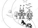 Château Médiéval, Princesse, Le Transport Et La Lune - Dessin À La Main  Illustration destiné Chateau De Princesse Dessin