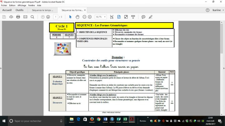 Chez Maicresse Karine: Séquence Les Formes Géométriques Ps encequiconcerne Les Formes Geometrique