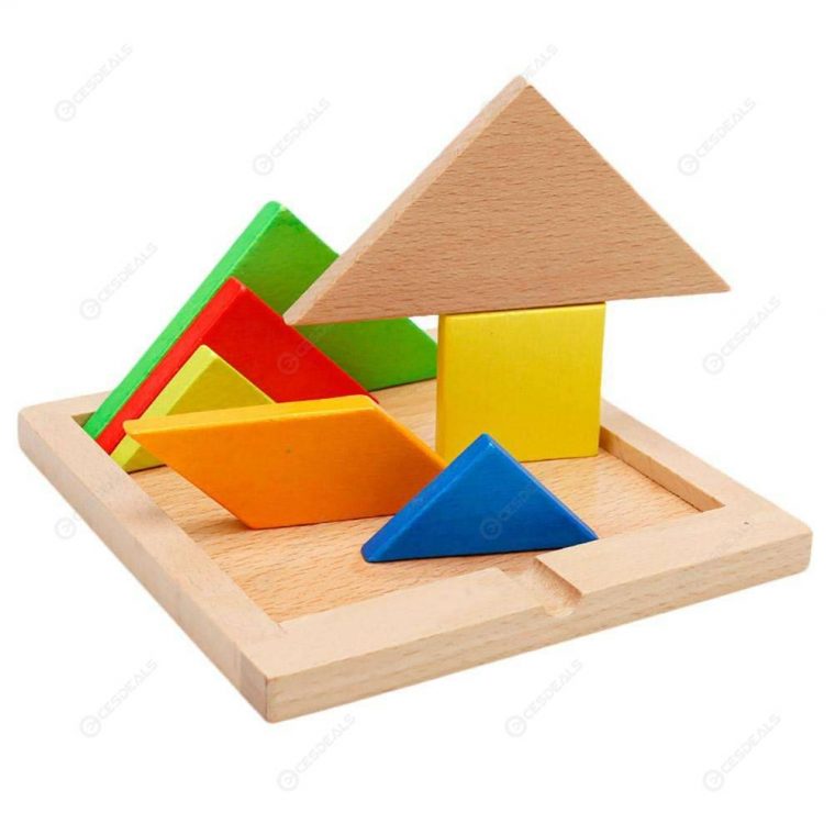 Children Mental Development Tangram Wooden Jigsaw Board Puzzle Set Toys avec Tangram En Ligne