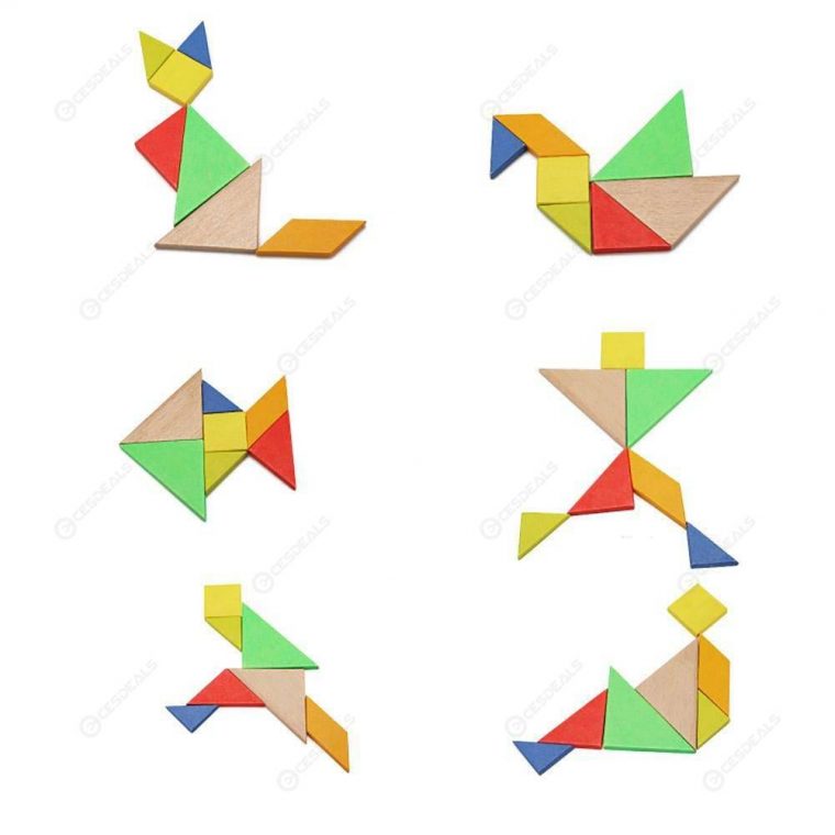 Children Mental Development Tangram Wooden Jigsaw Board Puzzle Set Toys pour Tangram En Ligne