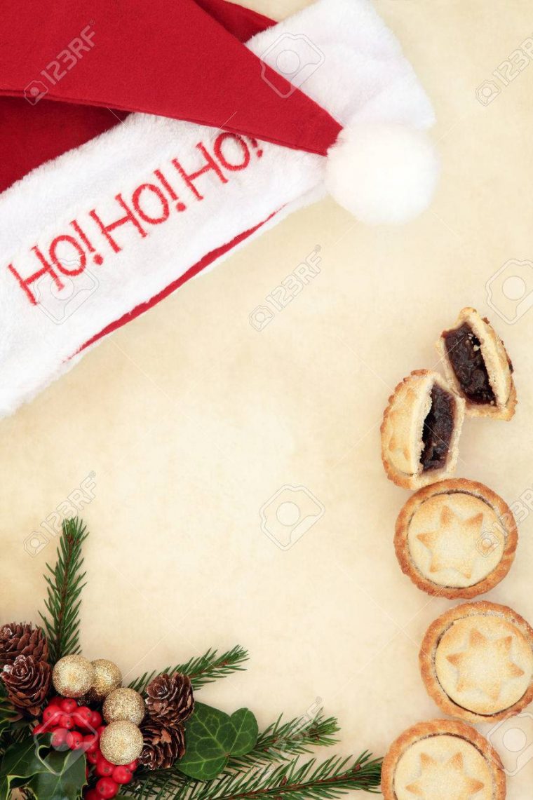 Christmas Blank Letter To Santa With Ho Ho Ho Hat, Mince Pies,.. destiné Papier Lettre De Noel