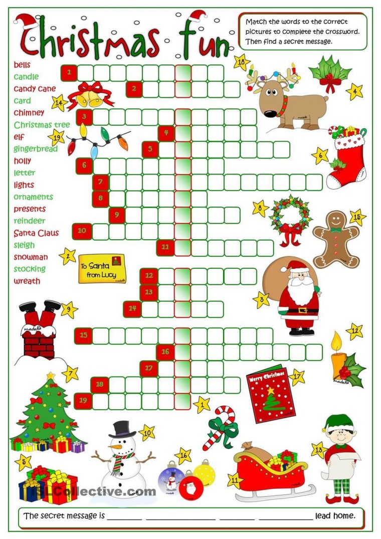 Christmas Fun – Crossword | Jeux Anglais, Noel Anglais intérieur Jeu De Mot En Anglais