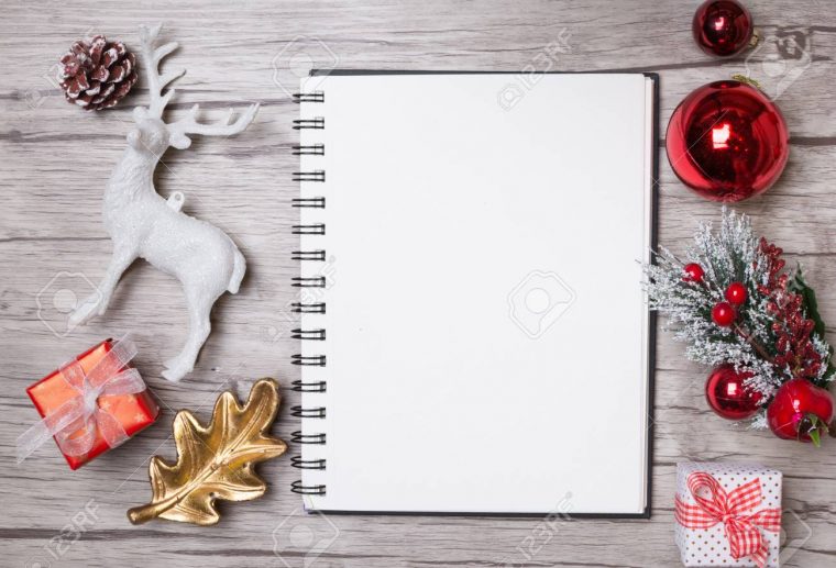 Christmas Letter Writing On White Paper On Wooden Background.. tout Papier Lettre De Noel