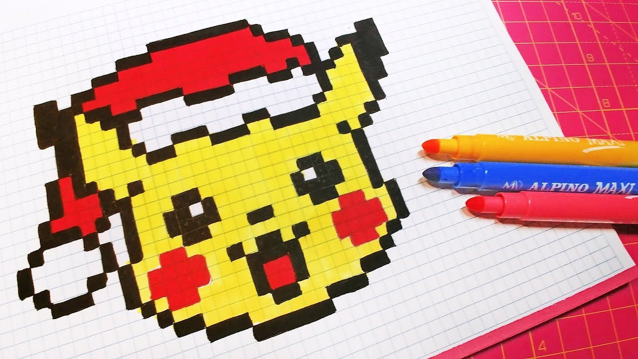 Christmas Pixel Art - How To Draw Santa Claus Pikachu #pixelart tout Dessin Pixel Noel