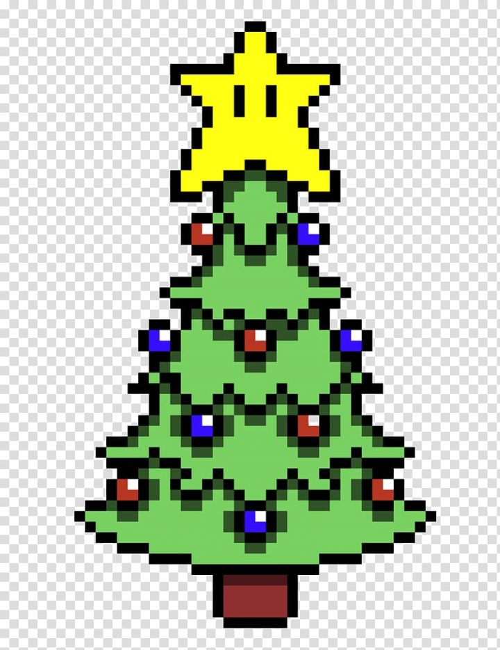 Christmas Tree Bead Pixel Art Mario, Pixel Art Transparent pour Pixel Art De Noël