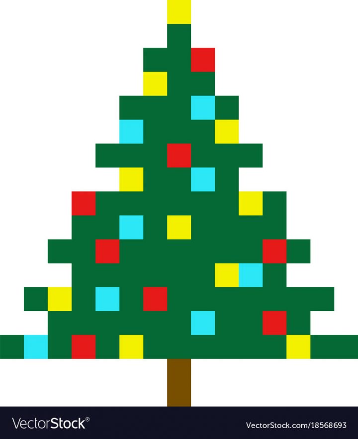 Christmas Tree Pixel Art Cartoon Retro Game Style serapportantà Pixel Art De Noël