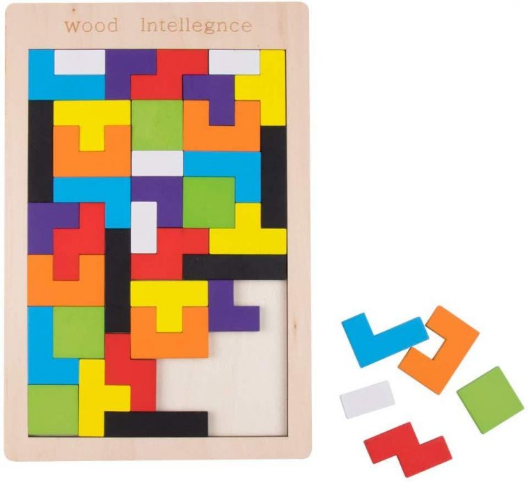 Clearance: Wooden Tetris Tangram Puzzle 40 Pcs Block Intelligence For  Preschool Children/ Tangram/ Toys For Kids/ Toys For Children/ Wood avec Tangram Chat