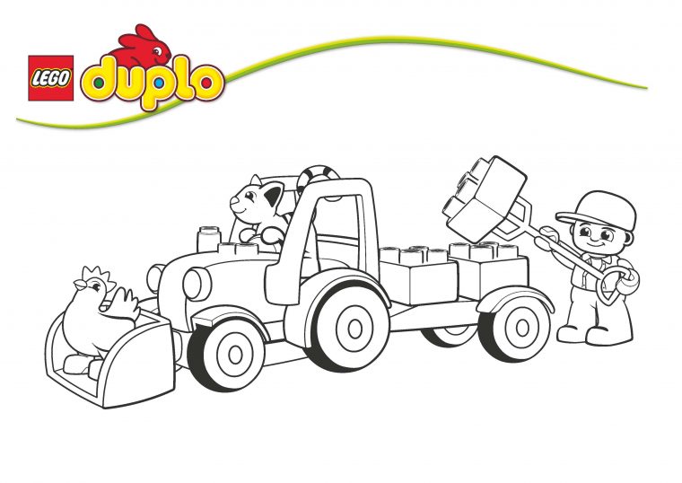 Clubdemax, Coloriage Duplo Le Tracteur – Coloriage Et avec Dessin De Tracteur À Colorier