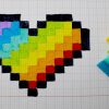 Coeur Arc-En-Ciel En Pixel Art dedans Coloriage Pixel Gratuit