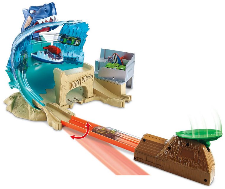 Coffret De Jeu L'attaque Du Requin Ville Hot Wheels pour Voiture Requin Jouet