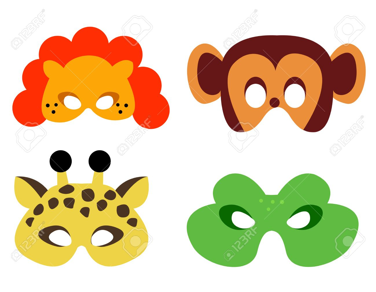 Collection De Masques D'animaux Avec Des Visages D'animaux. Prêt À Imprimer  Et À L'usure serapportantà Masques Animaux À Imprimer