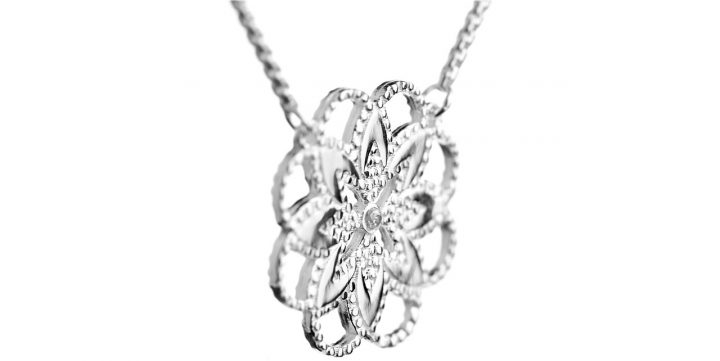 Collier Rosace En Argent 925 destiné Image De Rosace