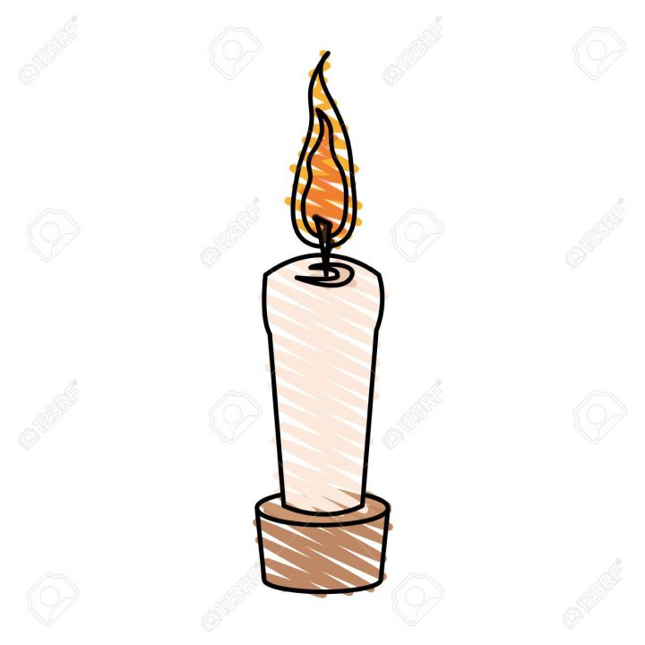 Color Crayon Stripe Cartoon Decorative Candle Spa In Wooden Base Vector  Illustration destiné Dessin Sur Bougie