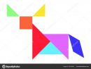 Color Tangram Puzzle In Buffalo, Ox Or Bull Shape On White serapportantà Tangram Chat