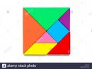 Color Tangram Puzzle In Square Shape On White Background concernant Tangram Chat