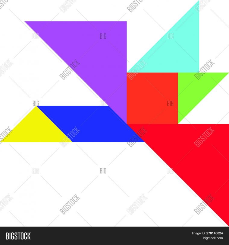 Color Tangram Puzzle Vector & Photo (Free Trial) | Bigstock dedans Tangram Chat