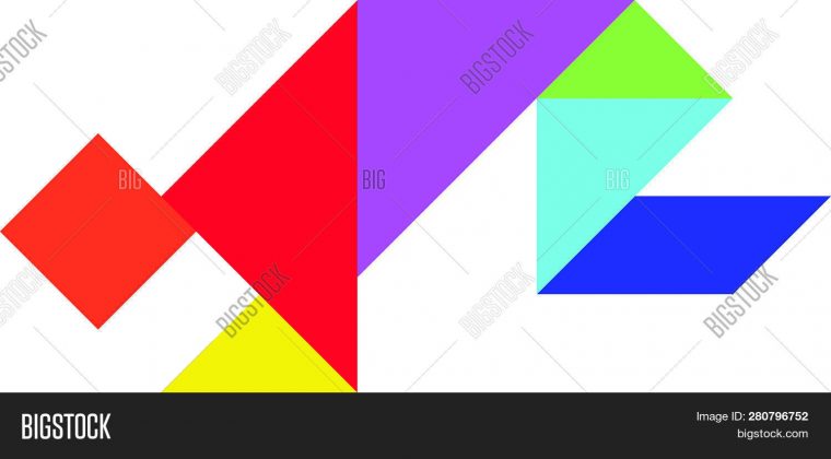 Color Tangram Puzzle Vector & Photo (Free Trial) | Bigstock destiné Tangram Chat