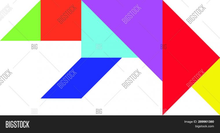 Color Tangram Puzzle Vector & Photo (Free Trial) | Bigstock serapportantà Tangram Chat