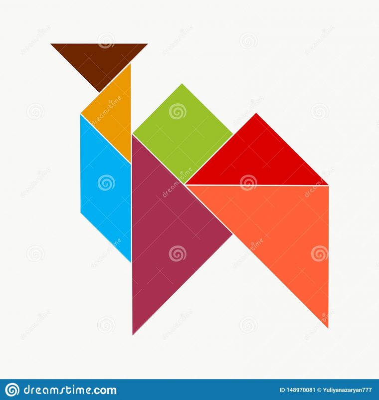 Colorful Camel Figure From Tangram Puzzle Pieces Stock encequiconcerne Pièces Tangram