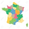 Colorful Map Of France All Regions On Separate Layers destiné Carte De Region De France