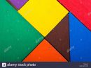 Colorful Pieces Of A Square Tangram Puzzle Stock Photo avec Pièces Tangram
