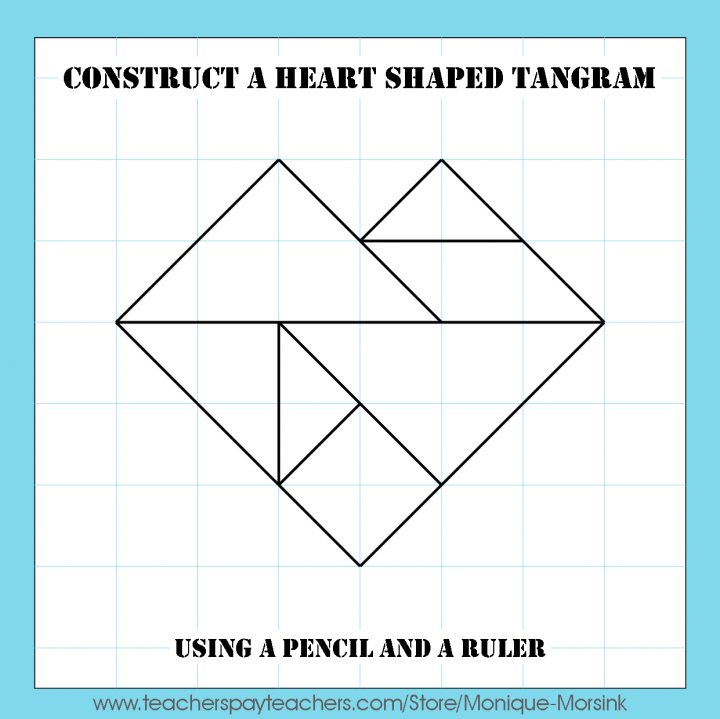 Colorful Tangrams: Valentine's Day – Heart Tangram Patterns dedans Tangram Simple