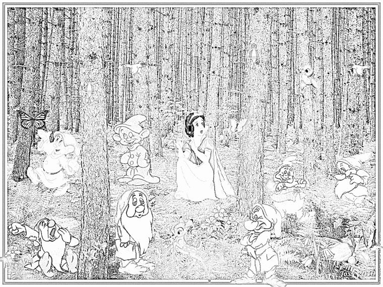 Coloriage 102 Blanche Neige À Imprimer Pour Les Enfants concernant Coloriage De Blanche Neige À Imprimer