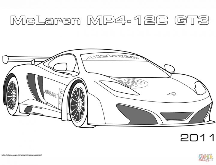 Coloriage – 2011 Mclaren Mp4 12C Gt3 | Coloriages À Imprimer destiné Ferrari A Colorier