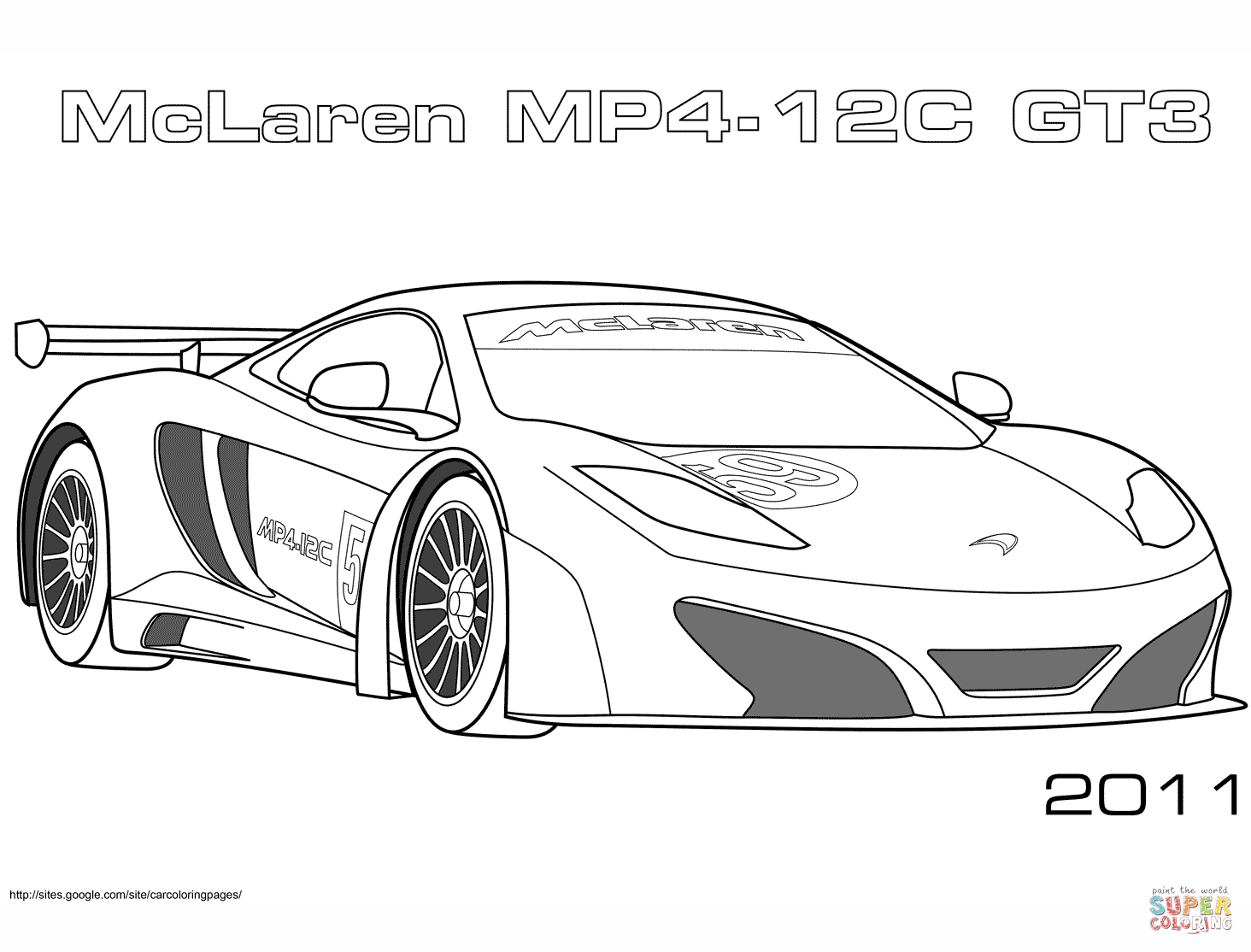 Coloriage - 2011 Mclaren Mp4 12C Gt3 | Coloriages À Imprimer destiné