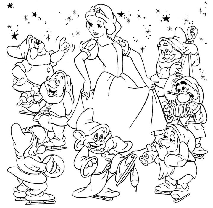 Coloriage 7 Nains Et Blanche Neige À Imprimer Et Colorier destiné Blanche Neige À Colorier Et Imprimer