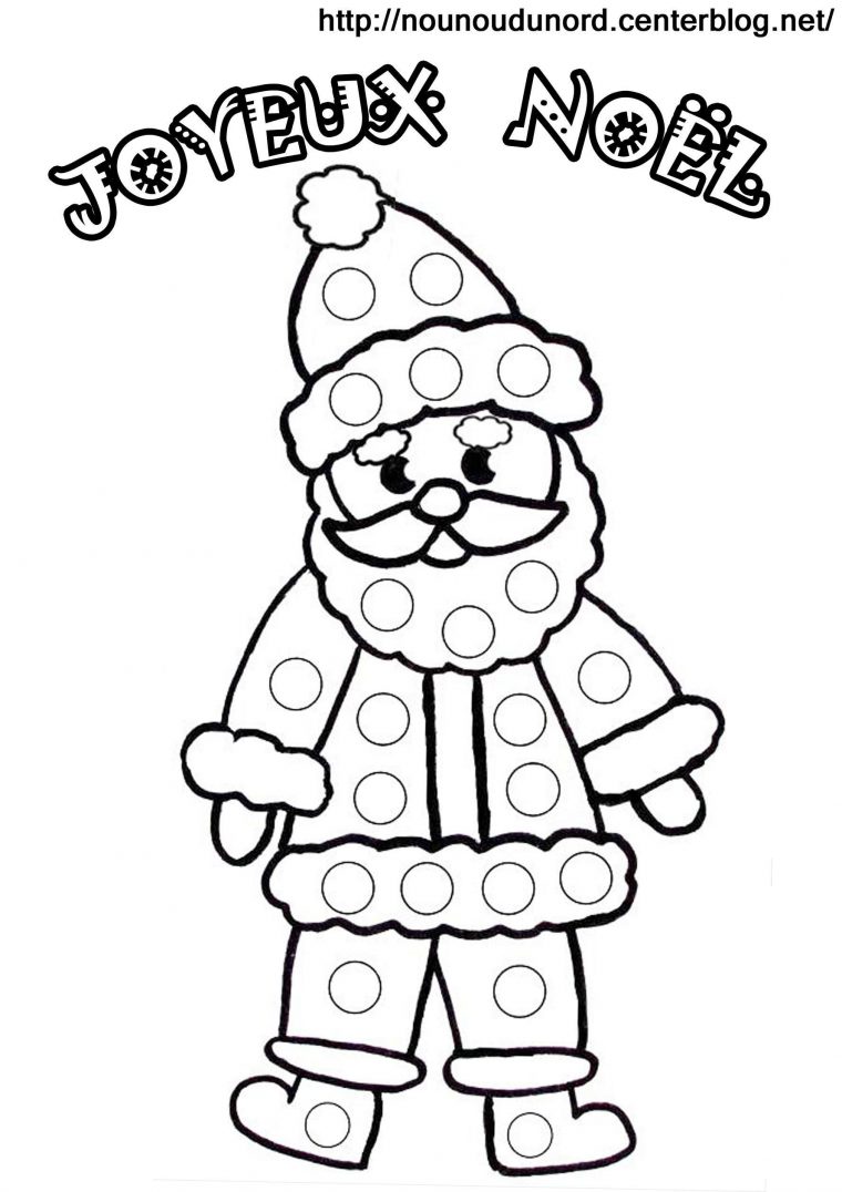 Coloriage À Gommettes Le Père Noël concernant Coloriage De Pere Noel A Imprimer Gratuitement