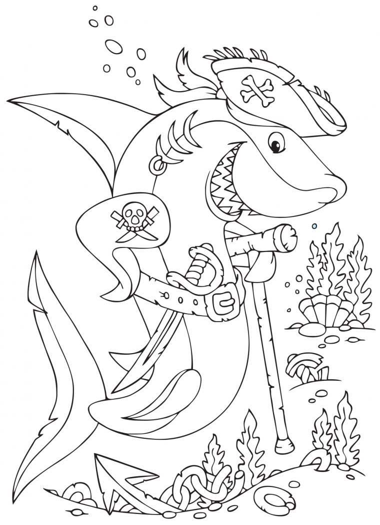 Coloriage À Imprimer : Le Requin Pirate dedans Dessin De Requin À Imprimer