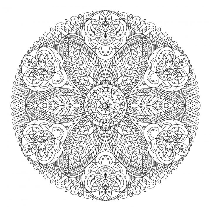 Coloriage Adulte – Mandala tout Mandala À Imprimer Facile