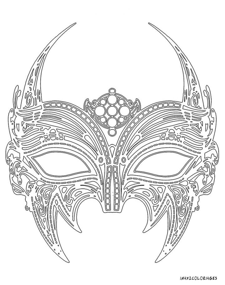 Coloriage Adulte Masque Venitien | Coloriages À Imprimer à Masque Loup A Colorier