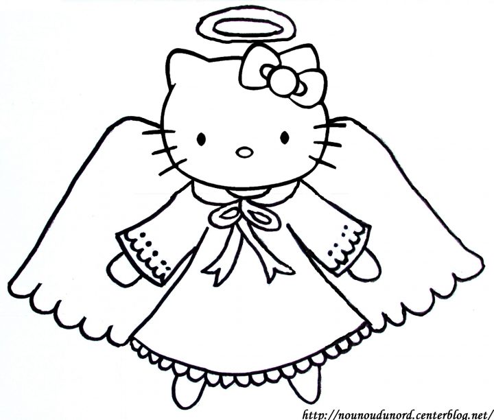 Coloriage Ange Hello Kitty concernant Ange A Colorier