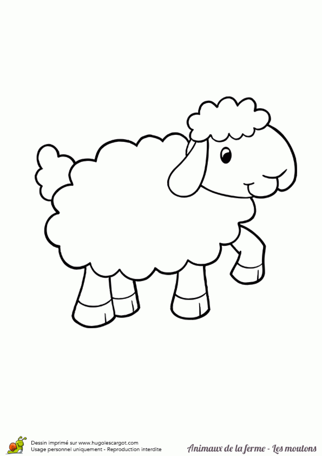 Coloriage Animaux De La Ferme Joli Mouton Sur Hugolescargot tout Dessin Animaux De La Ferme À Imprimer