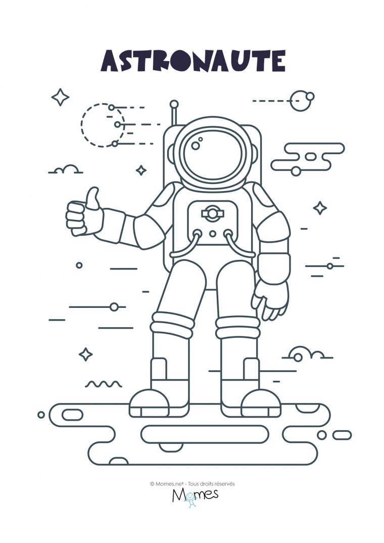 Coloriage Astronaute – Momes serapportantà Coloriage Astronaute