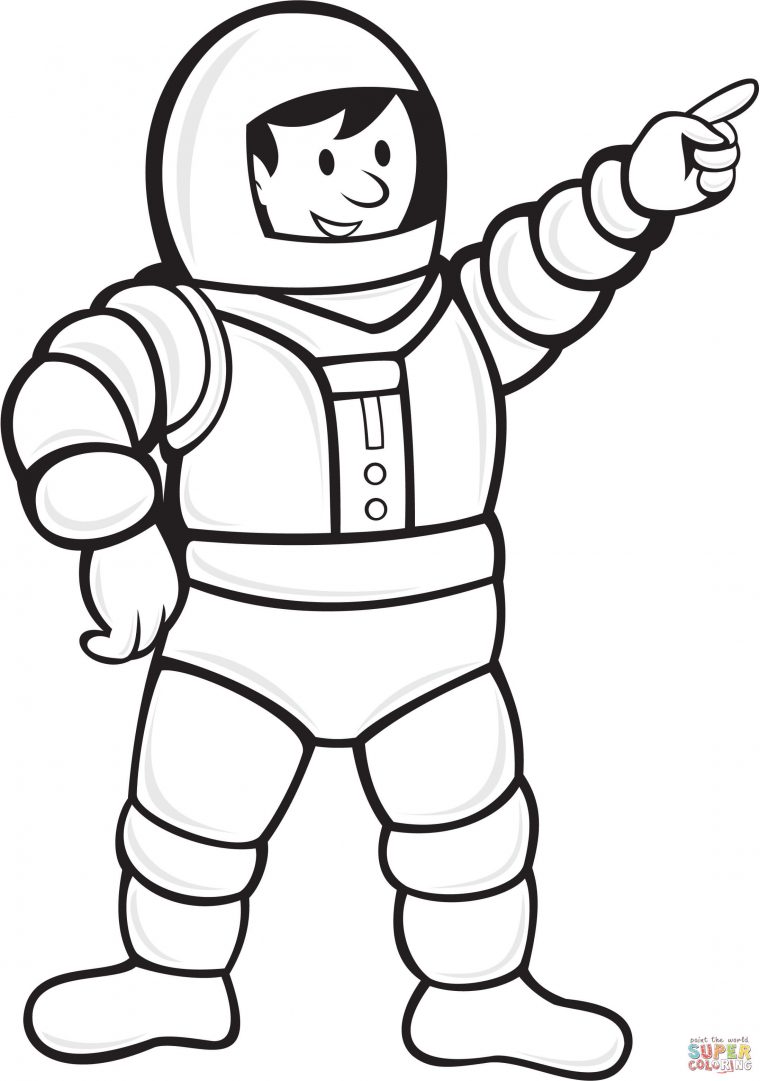 Coloriage – Astronaute Portant La Combinaison Spatiale tout Coloriage Astronaute