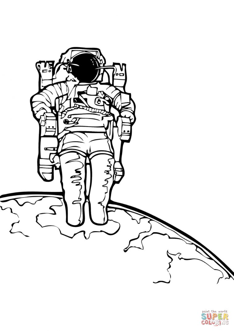 Coloriage – Astronaute Sur Une Autre Planète | Coloriages À à Coloriage Astronaute